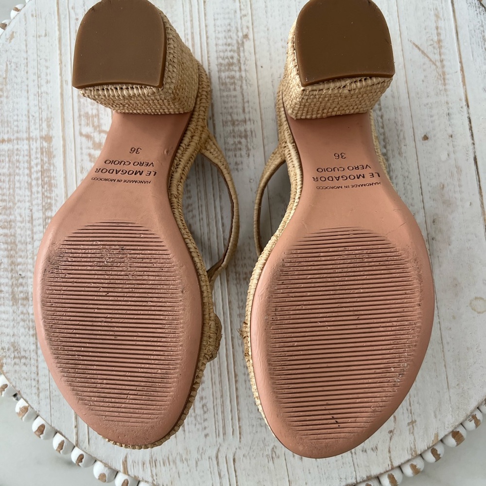 Le Mogador Women's Beige Woven Sandals - Picture 6 of 6